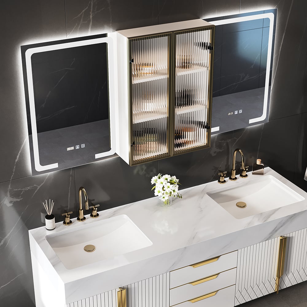 Customer Reviews for 1500mm LED Lighted Medicine Cabinet Wooden Wall-mounted Bathroom Mirror with Doors