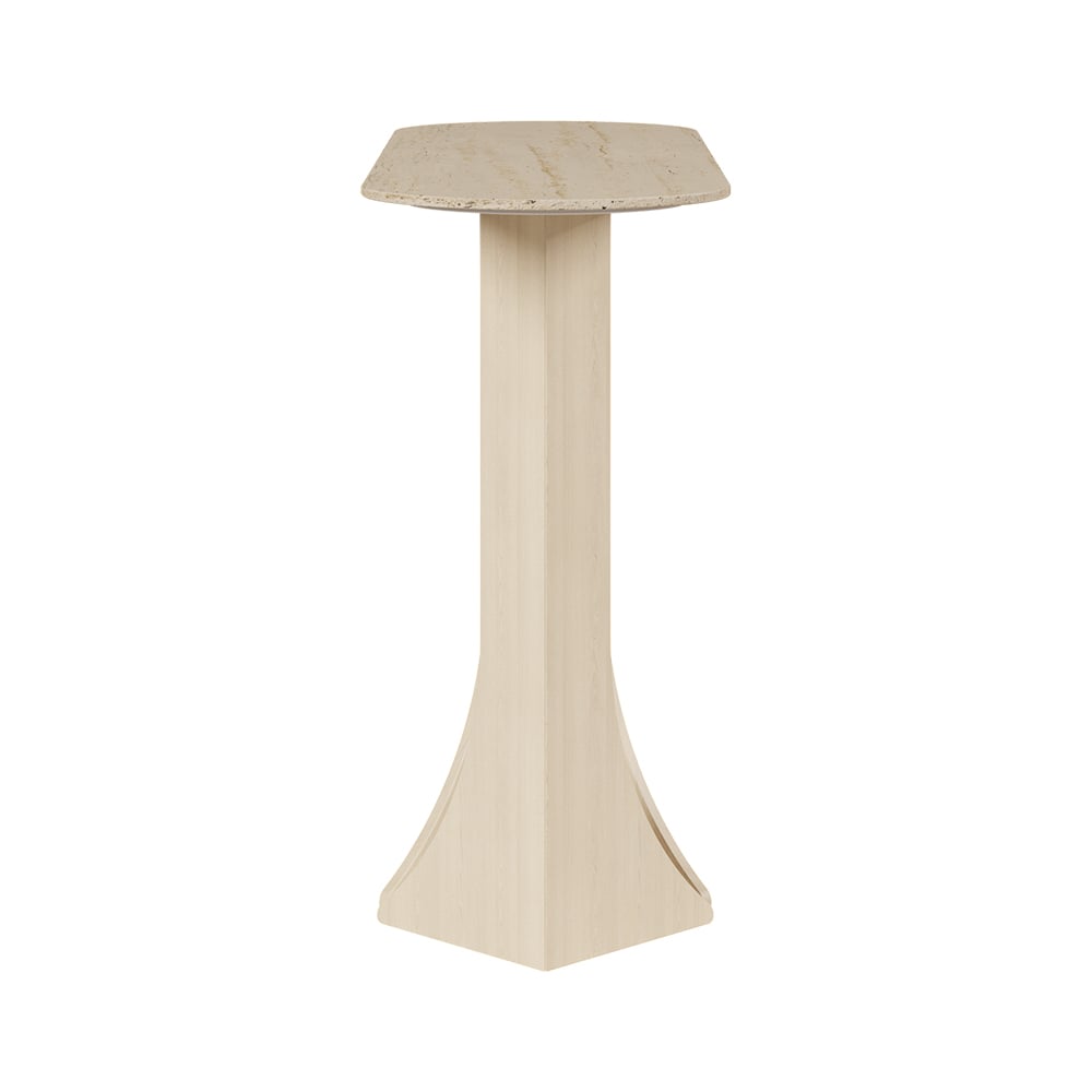 Customer Reviews for 1000mm Oval Travertine Stone Console Table Modern Entryway Table with Abstract Base