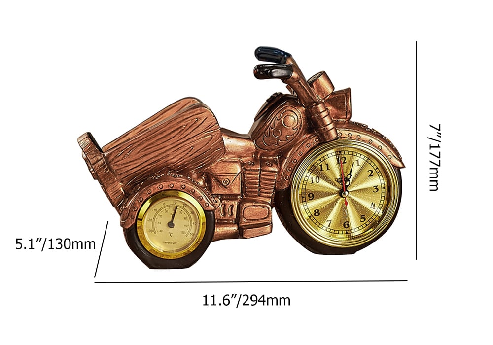 Motorcycle & Clock Wine Rack Decorative Countertop Wine Bottle Holder  weights dimensions image