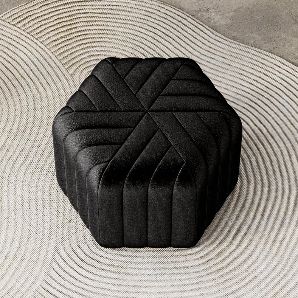 Questions et Réponses pour Pouf hexagonal large en velours