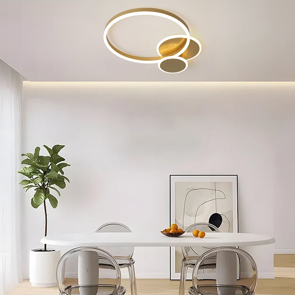 Questions and Answers for Modern Gold Flush Mount Light Round LED Ceiling Light