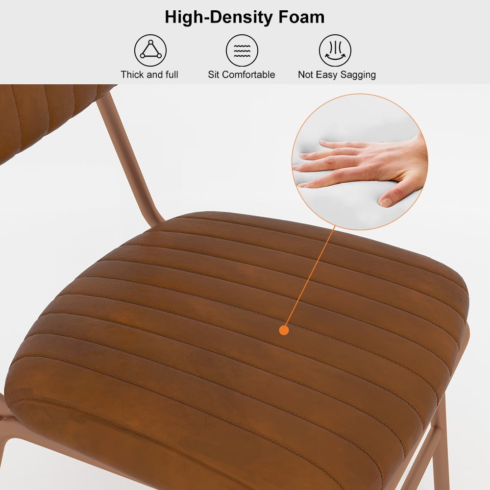 Questions and Answers for Modern Brown Faux Leather Upholstered Dining Chair, 2 Pieces