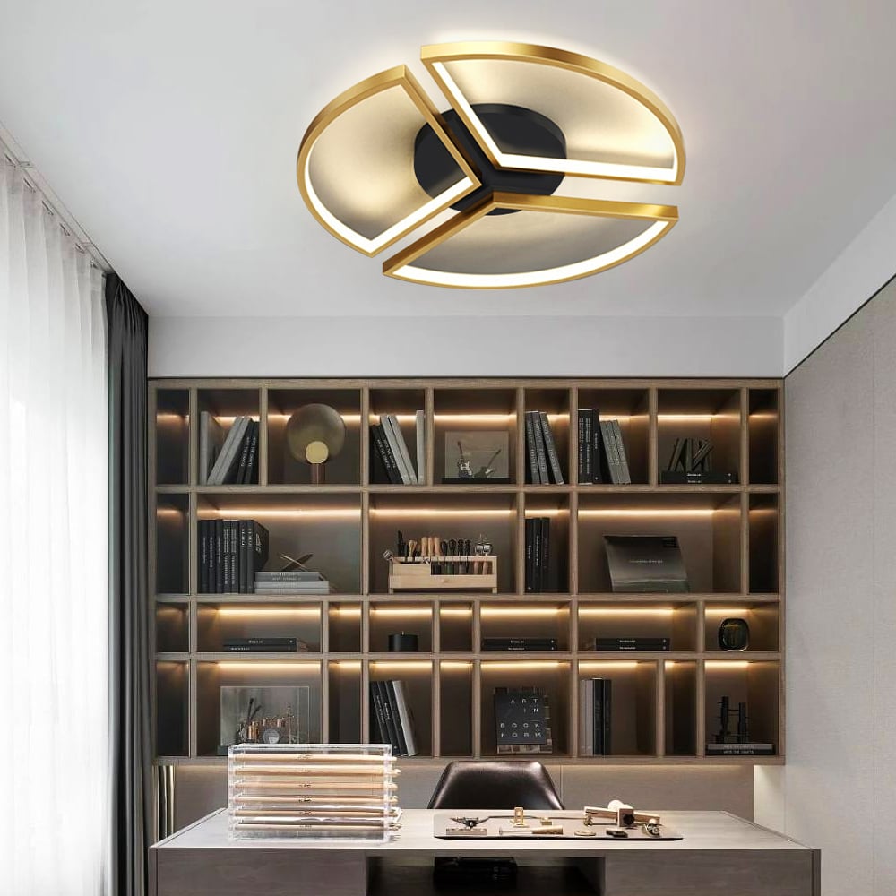 Customer Reviews for Geometric Semi Flush Mount LED Ceiling Light with Golden Frame