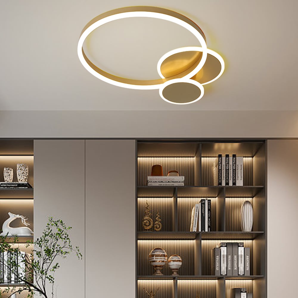 Questions and Answers for Modern Gold Flush Mount Light Round LED Ceiling Light