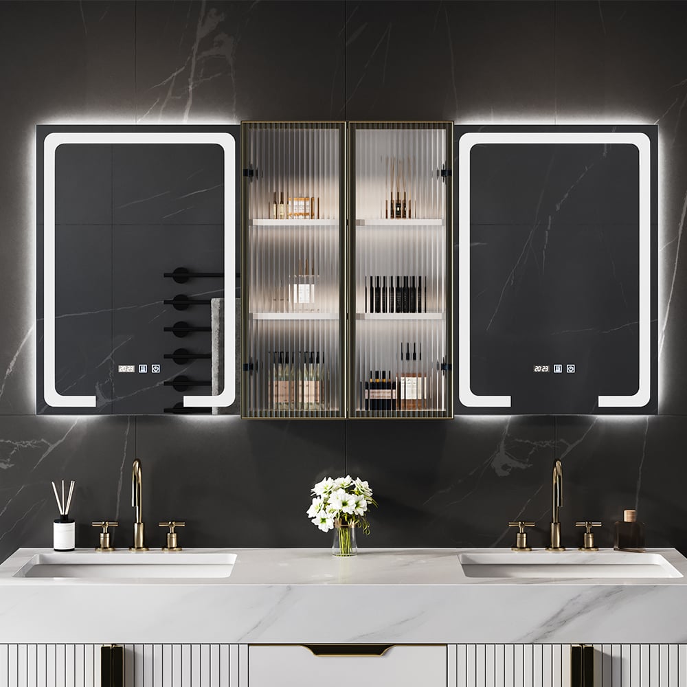 Customer Reviews for 1500mm LED Lighted Medicine Cabinet Wooden Wall-mounted Bathroom Mirror with Doors