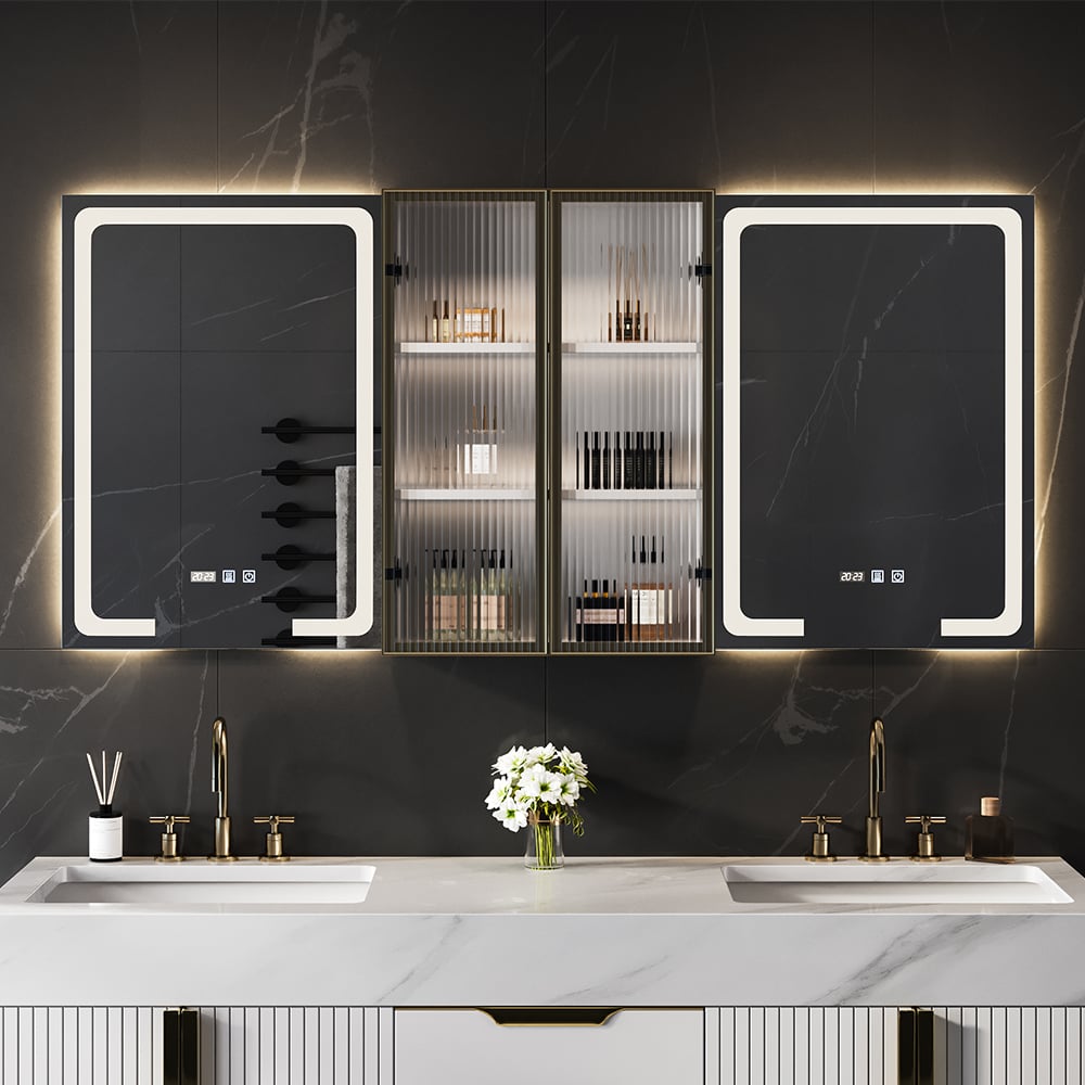 Customer Reviews for 1500mm LED Lighted Medicine Cabinet Wooden Wall-mounted Bathroom Mirror with Doors