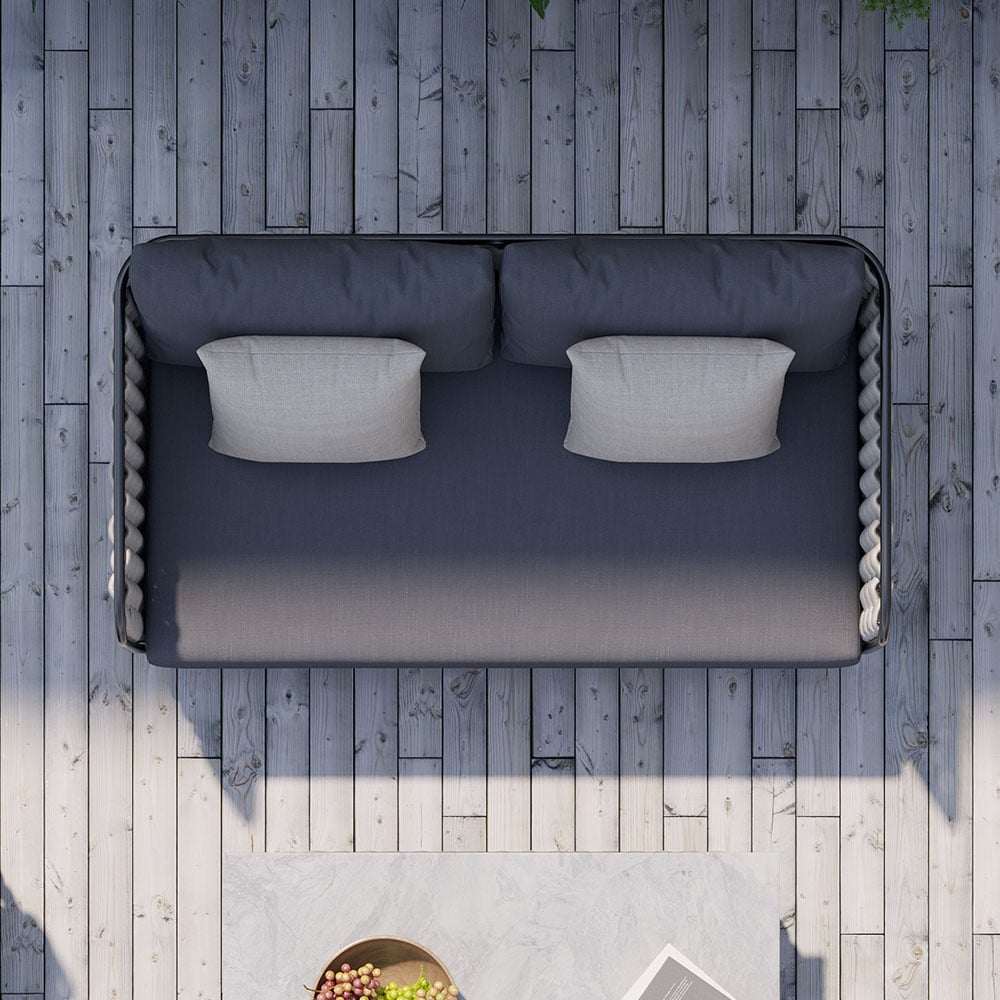 Customer Reviews for Martic 1350mm Wide Modern Aluminium & Rope Outdoor Loveseat Patio Sofa with Cushions