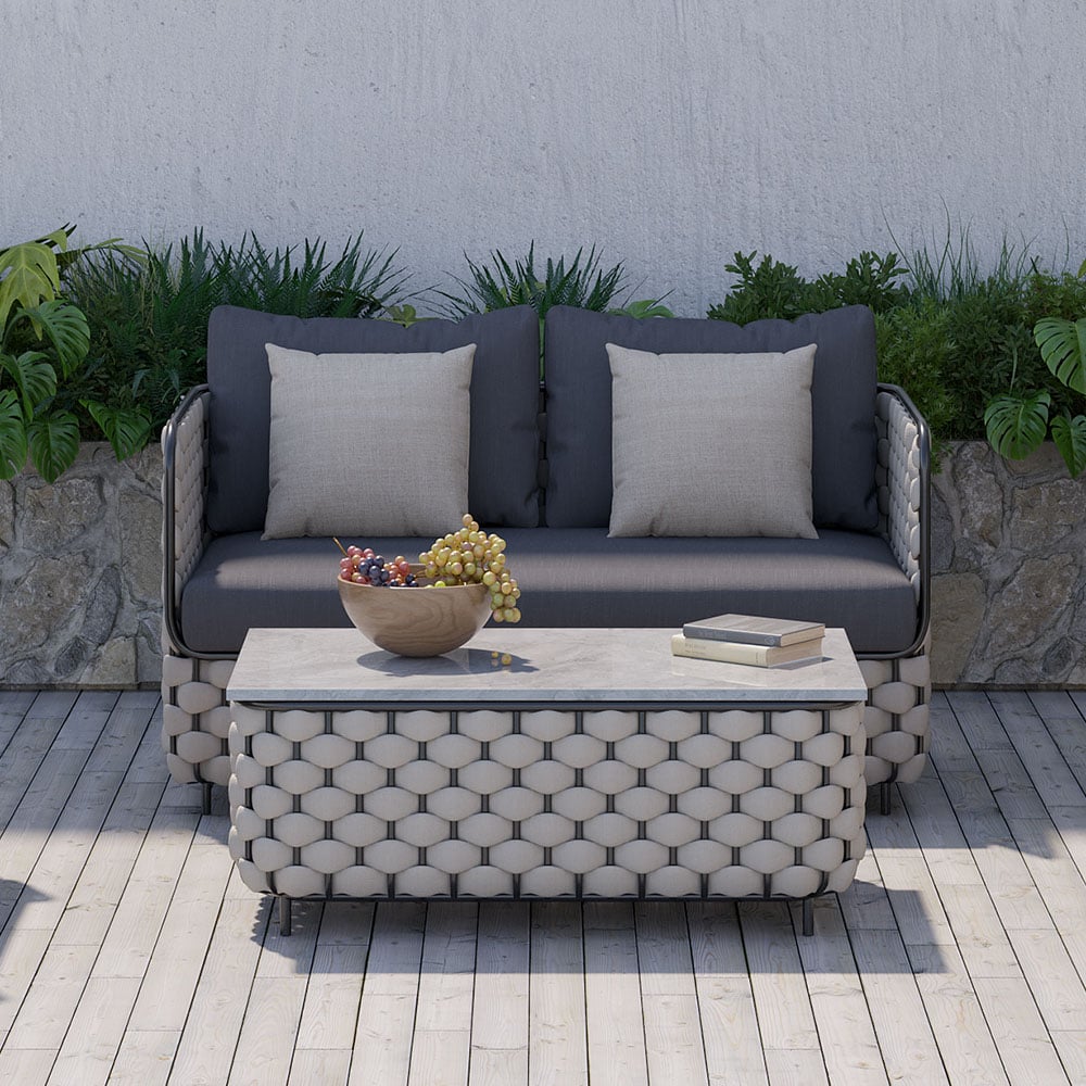 Customer Reviews for Martic 1350mm Wide Modern Aluminium & Rope Outdoor Loveseat Patio Sofa with Cushions