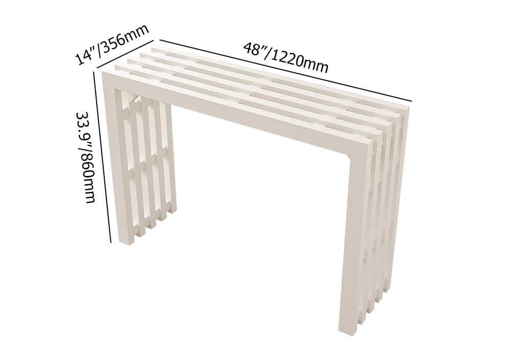 48" Modern White Waterfall Console Table Narrow Wooden Entryway Table weights dimensions image