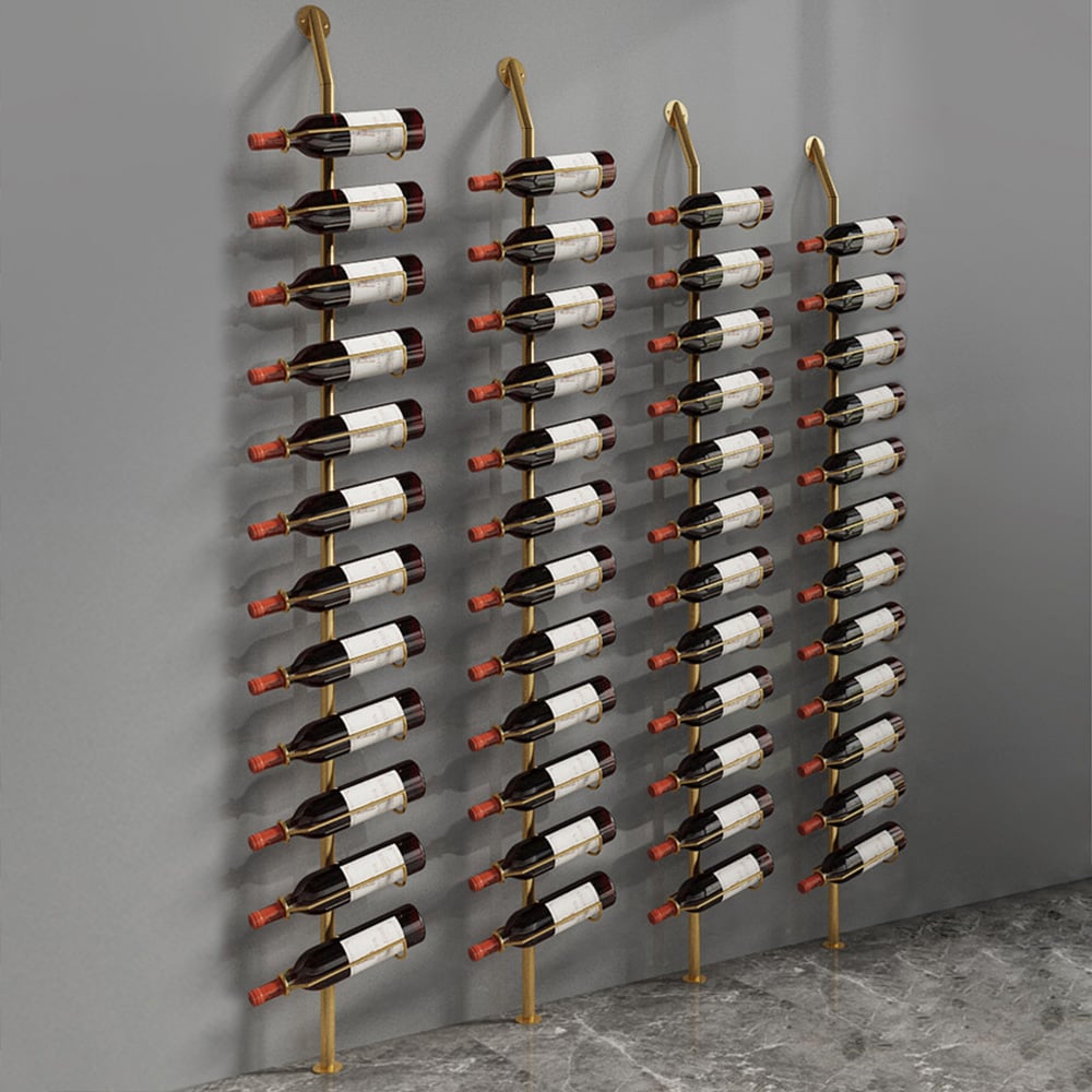 Questions and Answers for Industrial Gold Floor Wine Rack Metal 4 Piece 48-Bottle Vertical Tall Wine Rack
