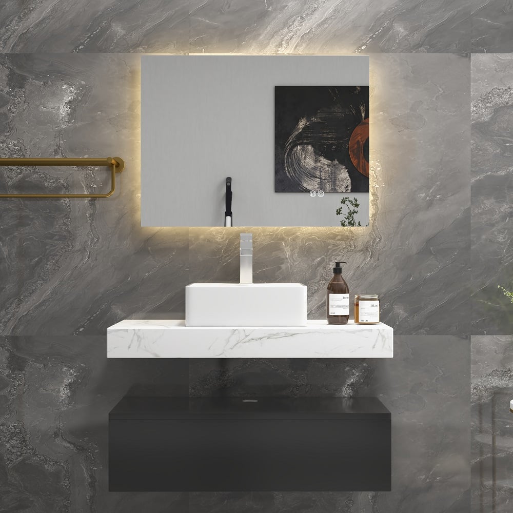 Questions and Answers for 32" x 24" Rectangular Wall Mounted LED Bathroom Vanity Mirror Anti-Fog Frameless Backlit