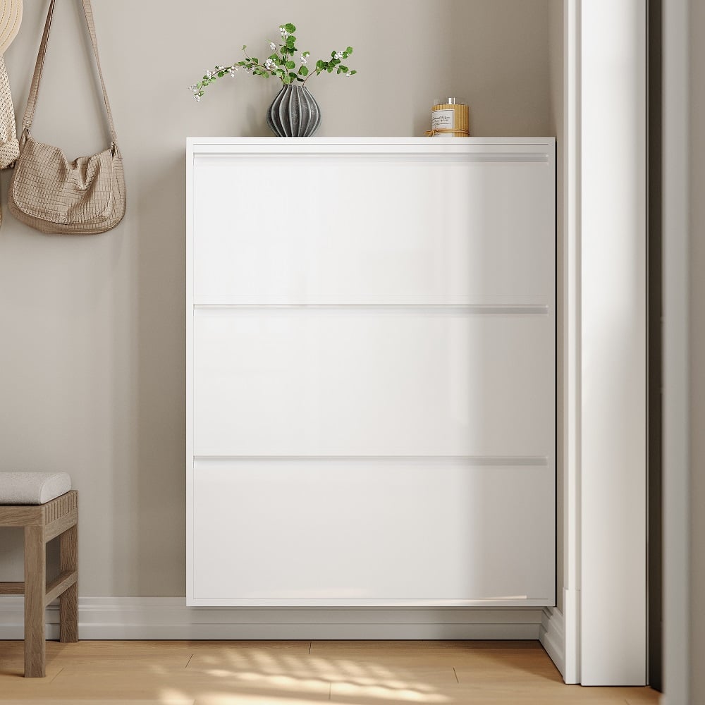 Customer Reviews for White Narrow Shoe Storage Cabinet Wall Mounted in Large