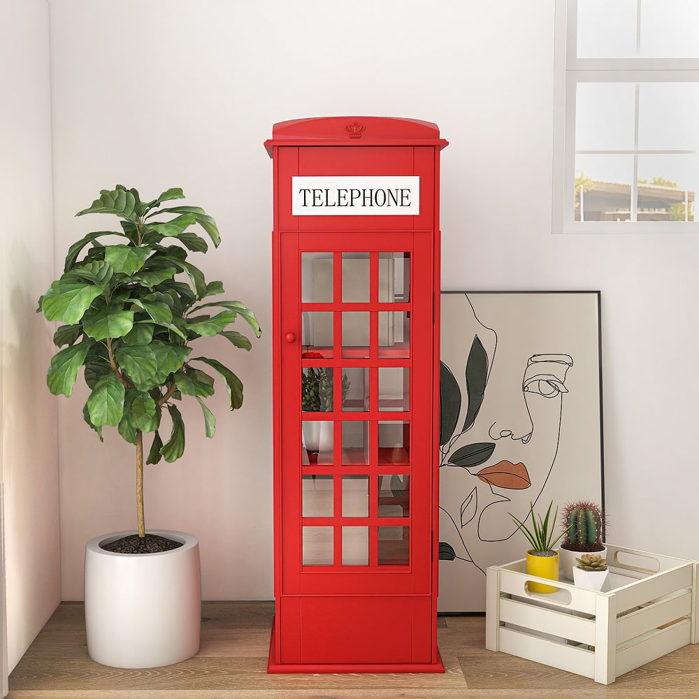 Questions and Answers for Phone Booth-Shaped Retro Kid's Bookcase England Style