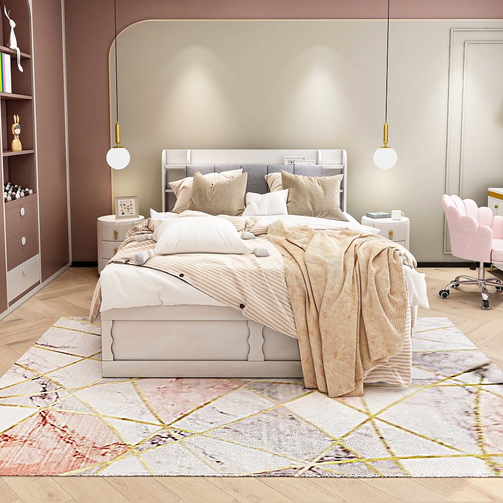 Domande e risposte per Tappeto rettangolare moderno astratto rosa Tappeto per interni 5' x 7'