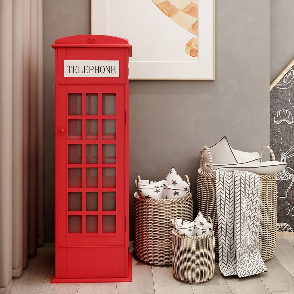 Questions and Answers for Phone Booth-Shaped Retro Kid's Bookcase England Style