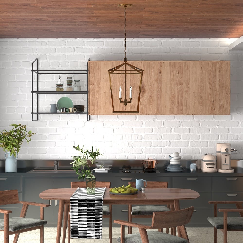 Avis Clients sur Suspension Lumière Pendante Cage Géométrique 4-Ampoules pour Cuisine Foyer