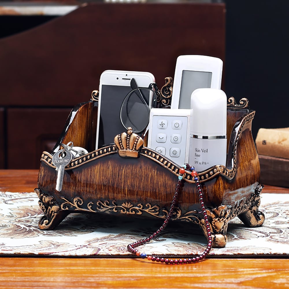 Customer Reviews for Vintage Brown Resin Remote Control Holder Living Room Storage Box Home Decoration