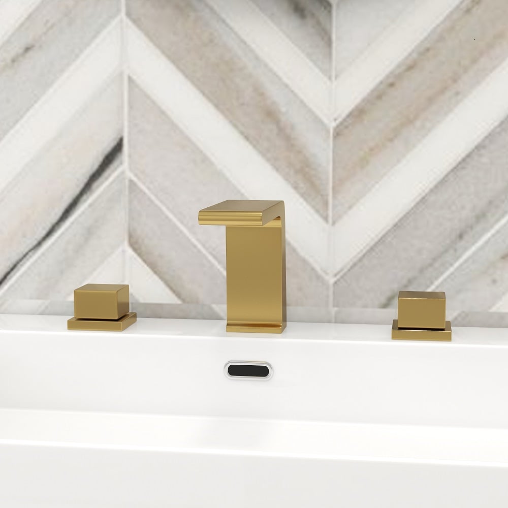 Customer Reviews for Rosa Waterfall Brushed Gold Widespread Bathroom Sink Faucet Solid Brass