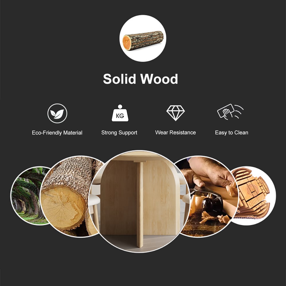 Questions and Answers for Modern 59" Round Natural Wood Dining Table, Seats 6