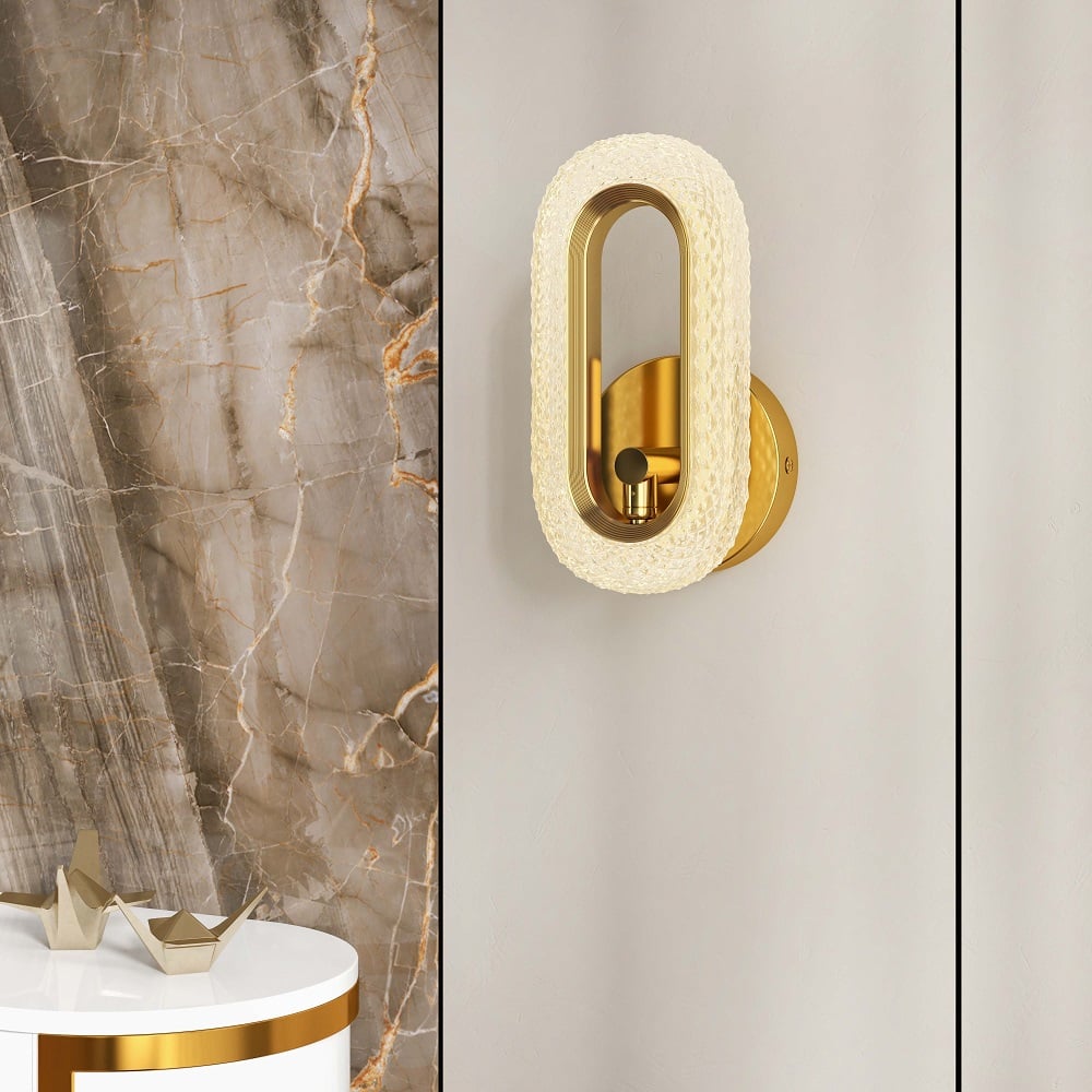 Avis Clients sur Ovated Applique murale en laiton Art Déco LED Applique murale à 1 lumière