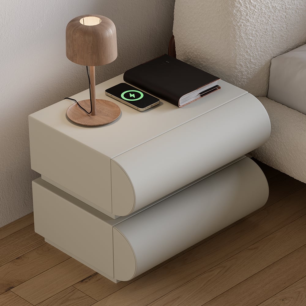 Questions et Réponses pour Table de chevet intelligente à 2 tiroirs en cuir Humply