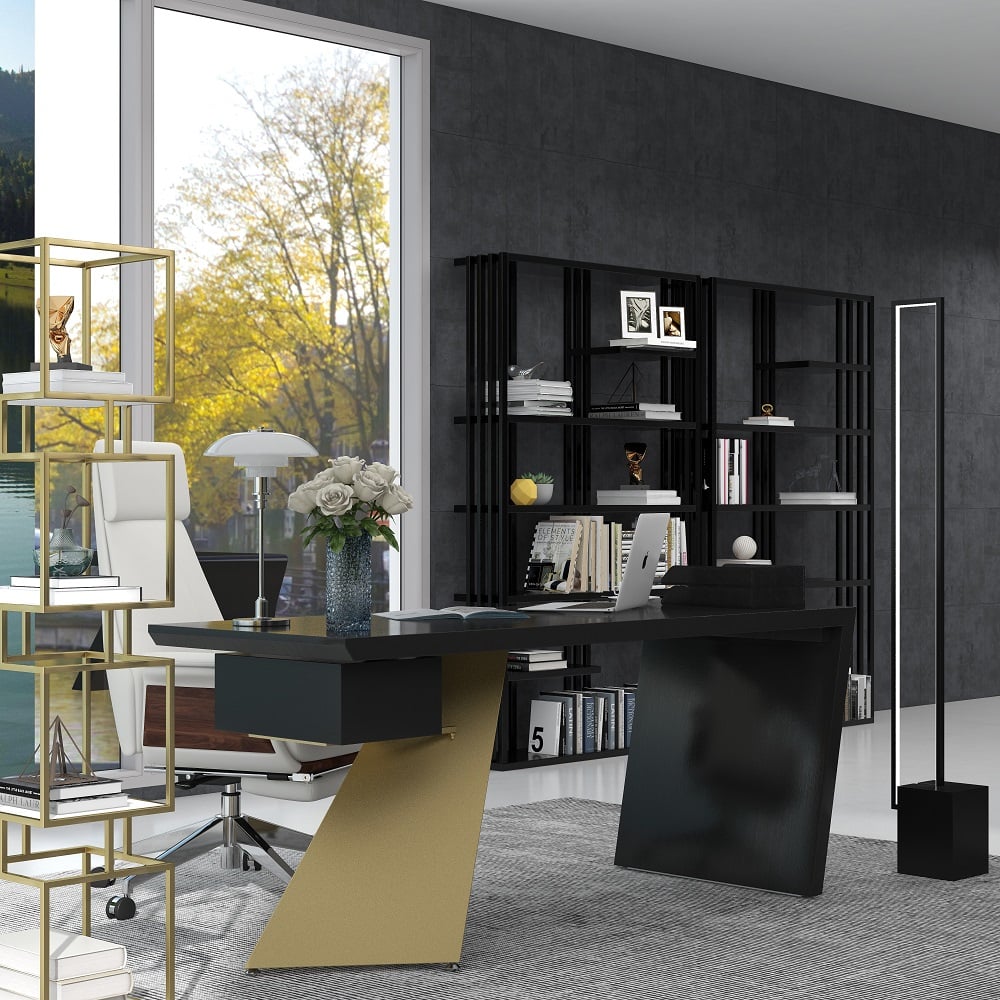 Customer Reviews for Modern, vintage and abstract desk with floating drawer for office