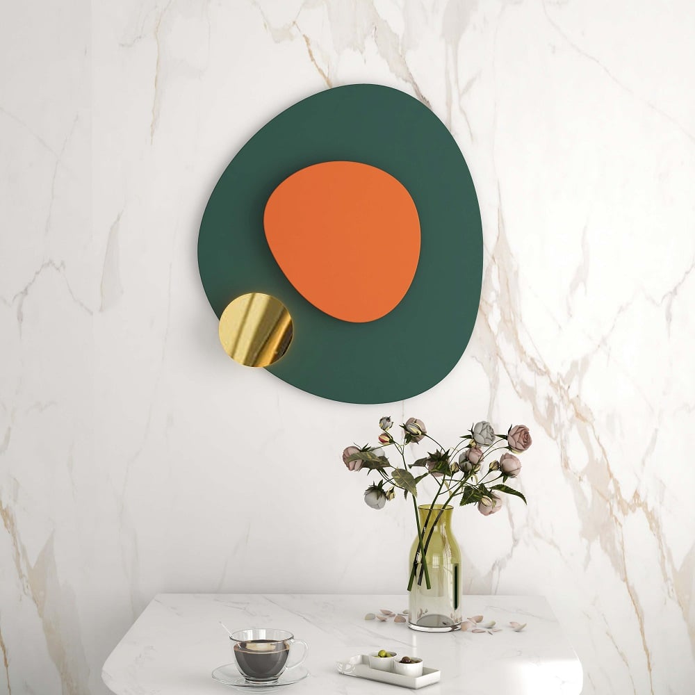 Customer Reviews for Artard Irregular Modern Minimalist Overlapping Green & Orange Wall Decor Metal Home Art