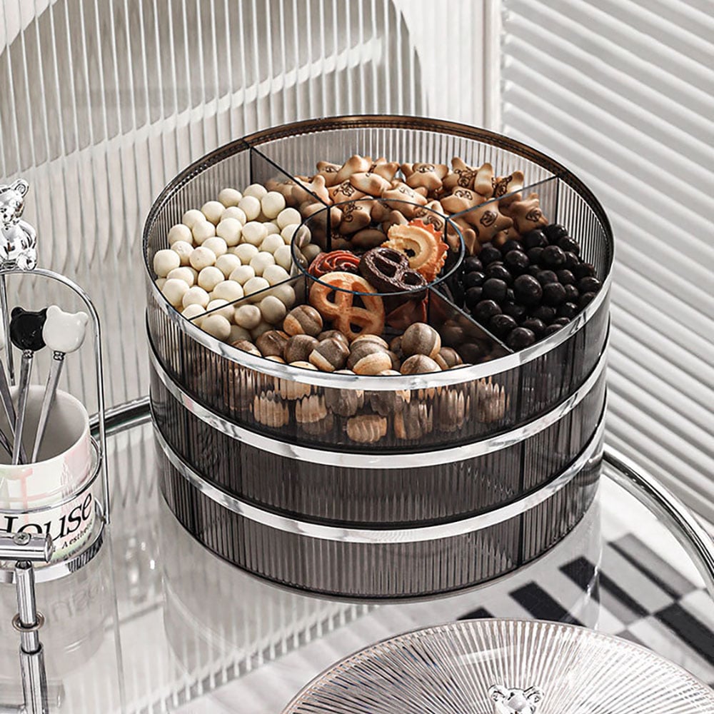 Customer Reviews for 11" Acrylic Divided Serving Tray with Lid 3 Tiered Decor Food Storage Containers