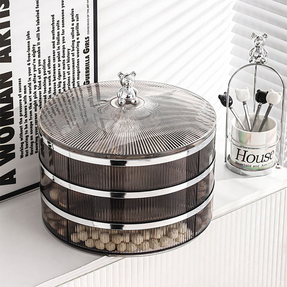 Customer Reviews for 11" Acrylic Divided Serving Tray with Lid 3 Tiered Decor Food Storage Containers