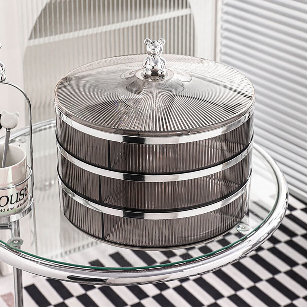 Customer Reviews for 11" Acrylic Divided Serving Tray with Lid 3 Tiered Decor Food Storage Containers