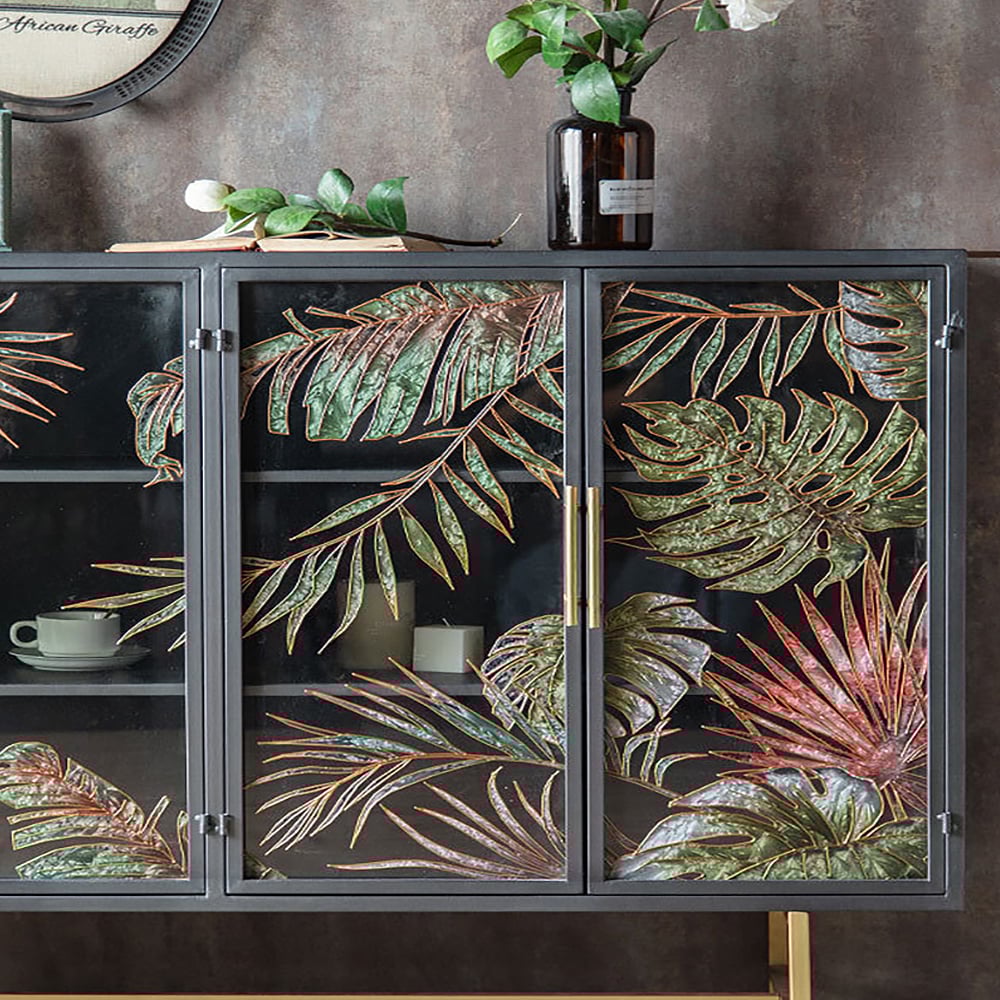 Questions and Answers for 70.9'' Modern Painted Sideboard Buffet with Glass Doors and Shelves