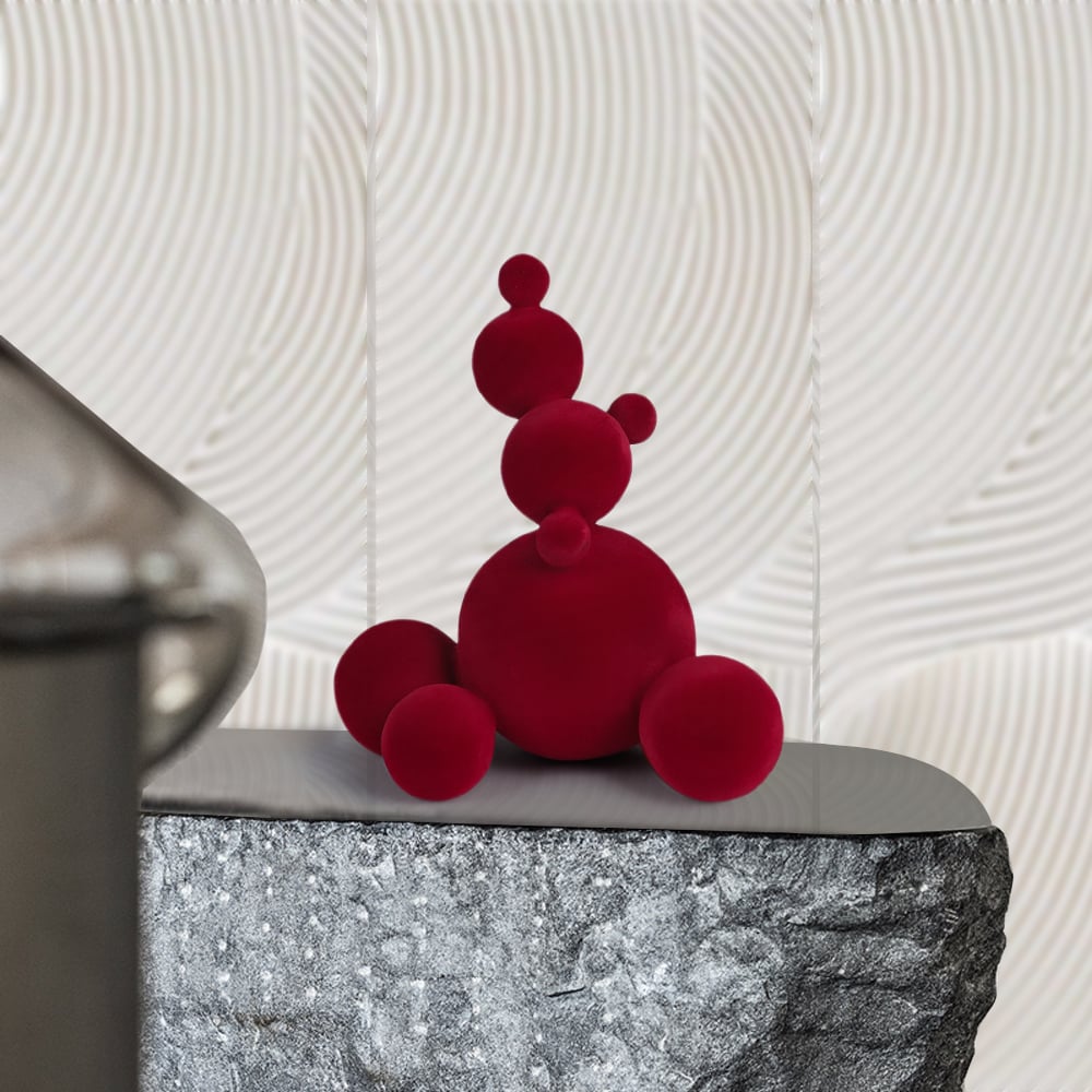 Questions et Réponses pour Sculpture abstraite de boules de neige accumulées en résine, bonhomme de neige, décoration moderne, rouge vin