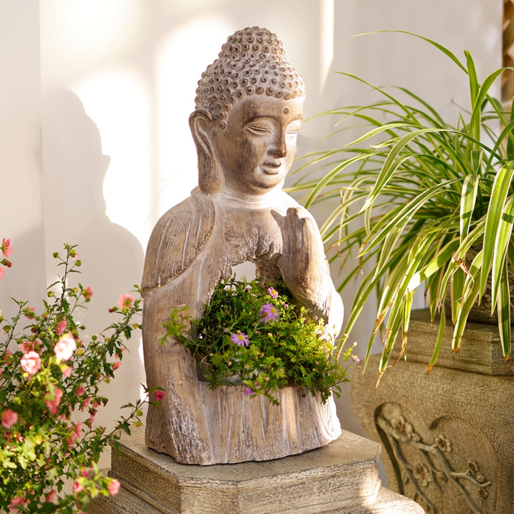 Customer Reviews for 530mm Garden Buddha Statue Outdoor Resin Sculpture Decor Art With Flower Pot Planter