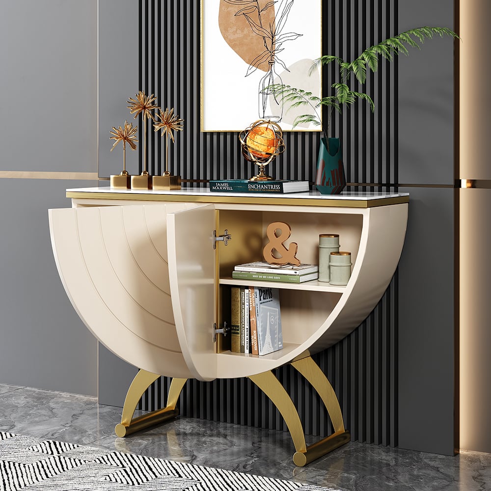 Oceny klientów dla Nowoczesny złoty stół konsolowy i biały aksamitny zestaw ławek tapicerowanych