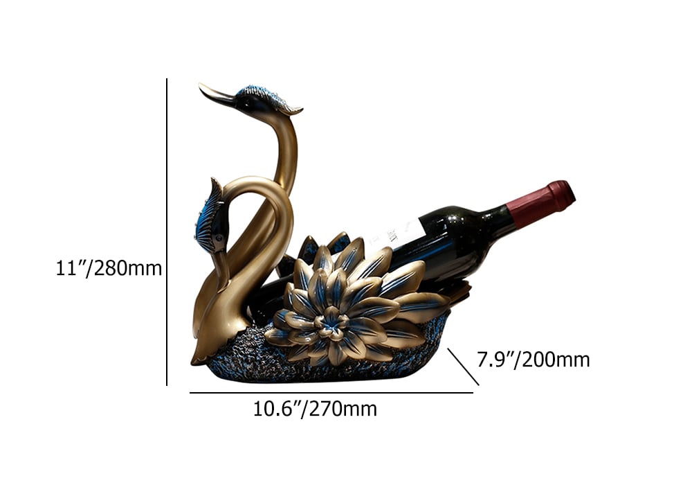 Resin Swan Statue Wine Bottle Holder Table Top Wine Bottle Rack Countertop Wine Rack weights dimensions image