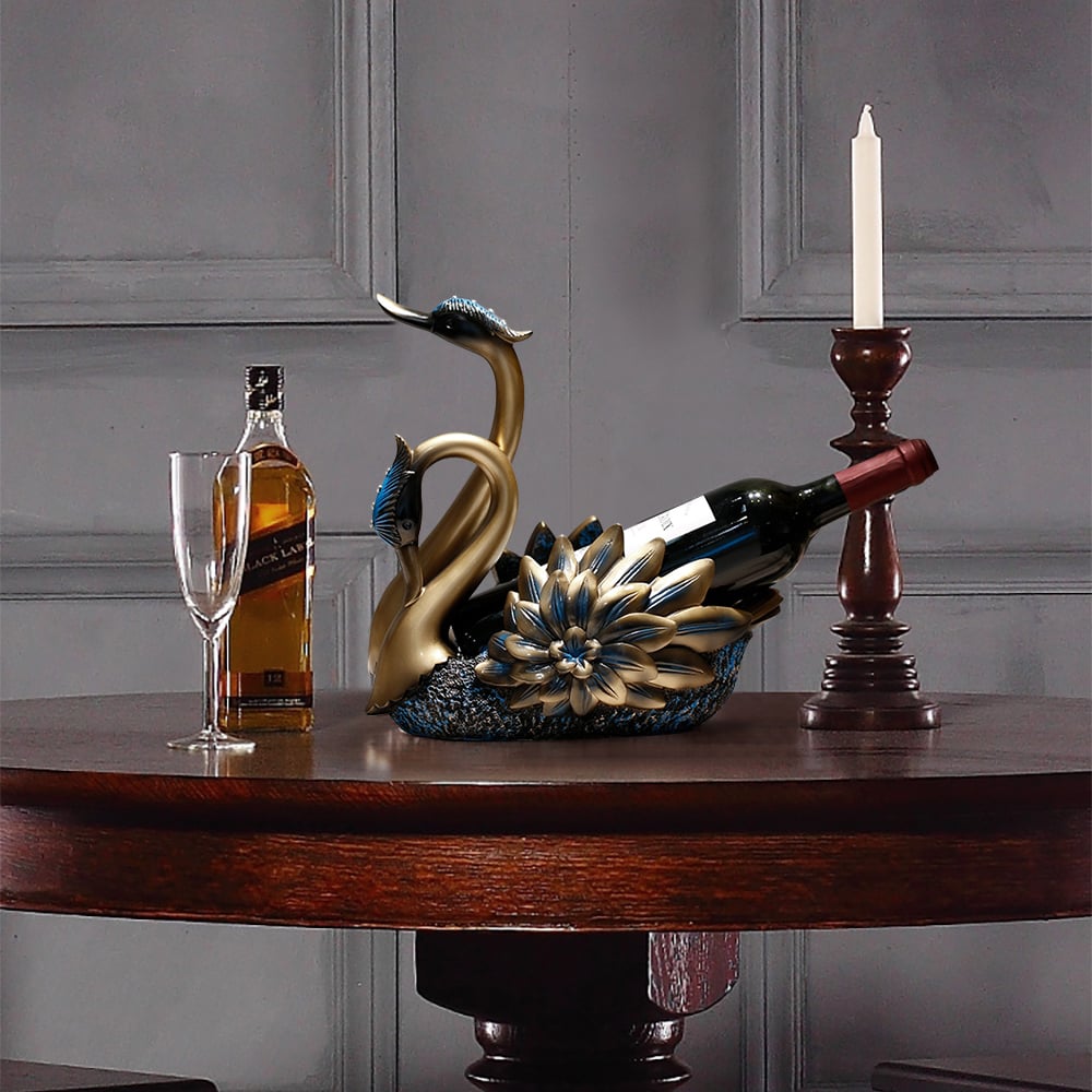 Questions and Answers for Resin Swan Statue Wine Bottle Holder Table Top Wine Bottle Rack Countertop Wine Rack