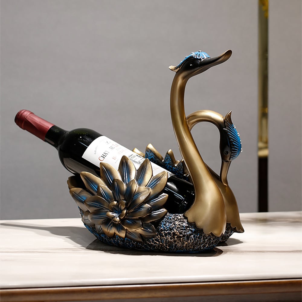 Questions and Answers for Resin Swan Statue Wine Bottle Holder Table Top Wine Bottle Rack Countertop Wine Rack