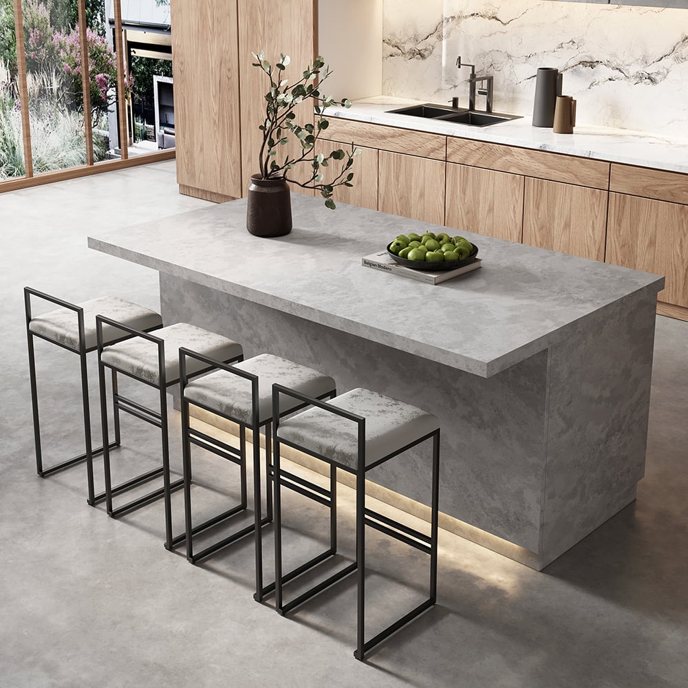 Questions and Answers for Japandi style 1830 mm gray wooden kitchen island with lighting
