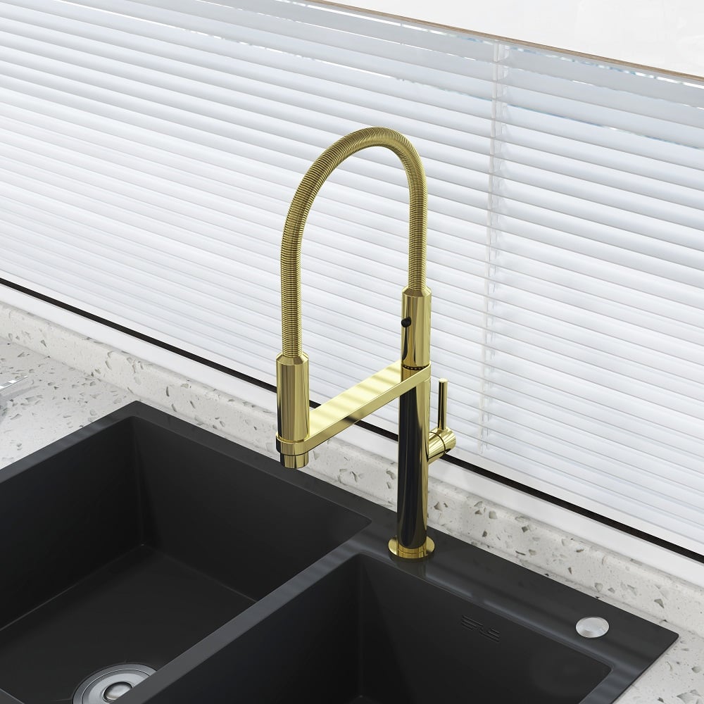 Pytania i odpowiedzi dla Monoblokowy magnetyczny mikser kuchenny o wysokim łuku Dwufunkcyjny spray w kolorze złotym