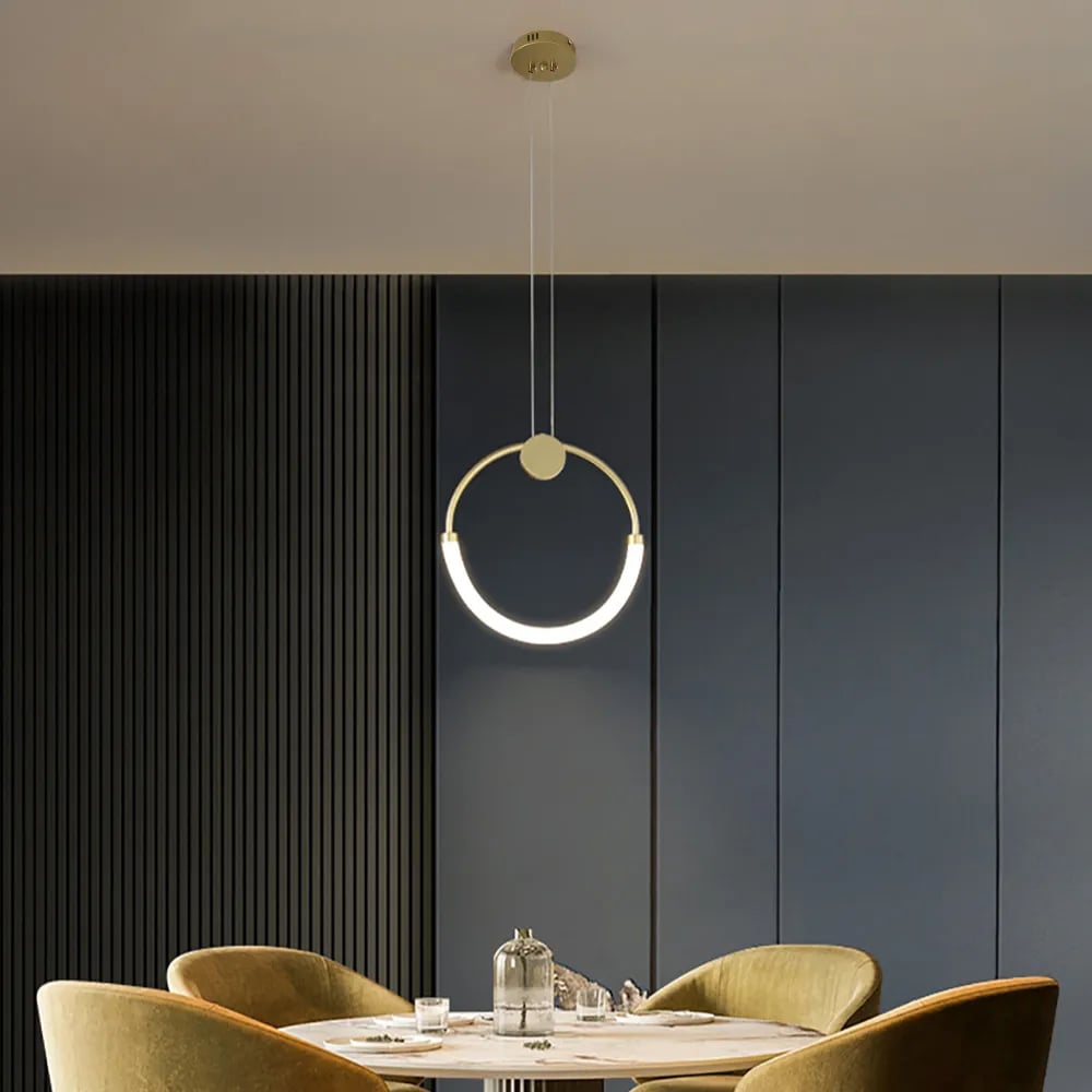 Customer Reviews for Modern Minimalist Single Circle Kitchen Island Light in Gold Cool Light