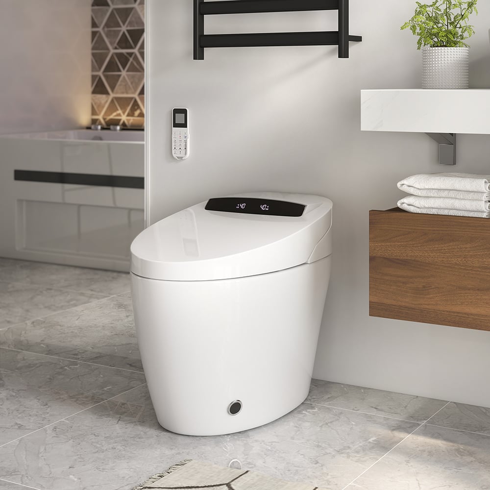 Questions and Answers for Modern Smart One-Piece 1.28 GPF Floor Mounted Elongated Toilet and Bidet with Seat