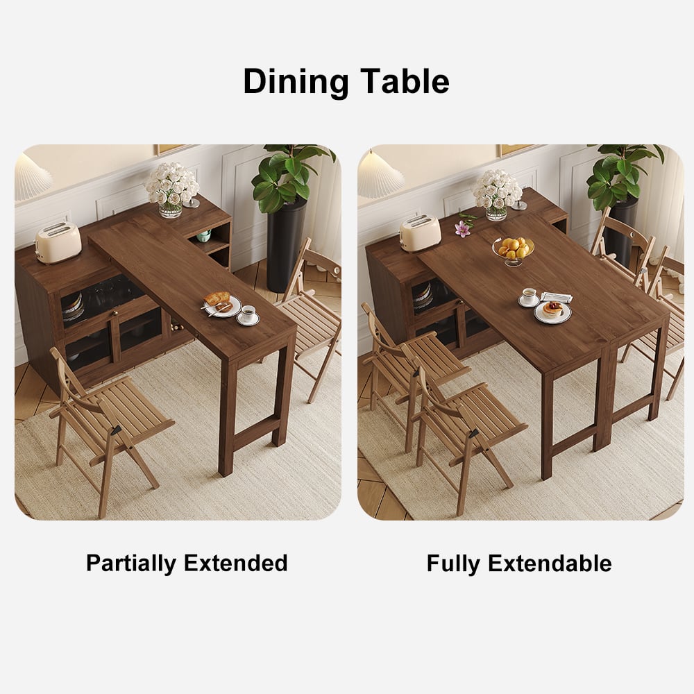 Pytania i odpowiedzi dla Nowoczesny stół jadalny z wysuwaną komodą orzechową 1200 mm