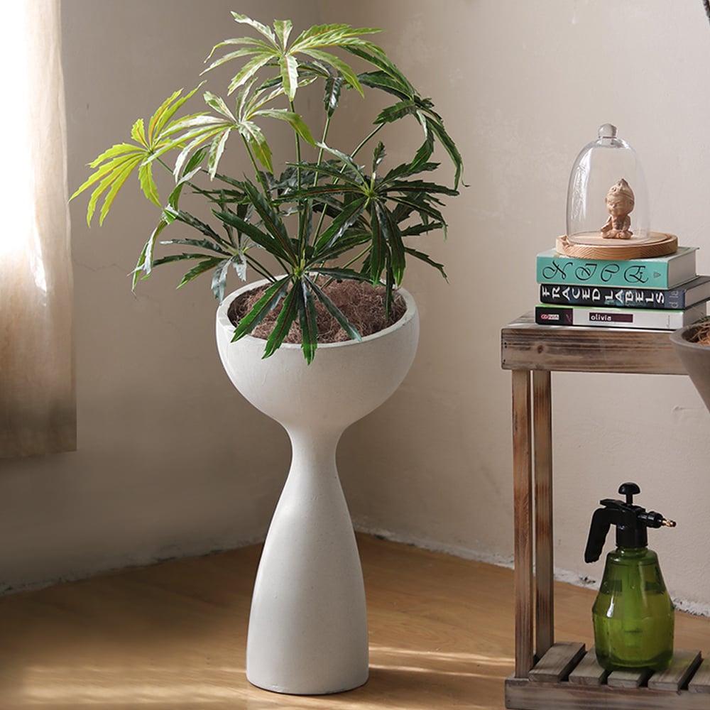 Questions and Answers for 660mm Outdoor Resin Pedestal Planter Pot Garden Sculpture Decor Geometric Statue Art