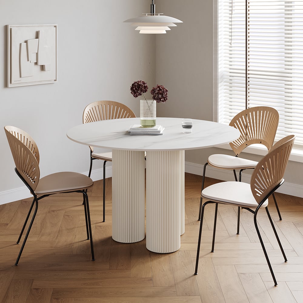 Questions and Answers for 1000mm Modern Round Sintered Stone Top Dining Table 3 Legs in White