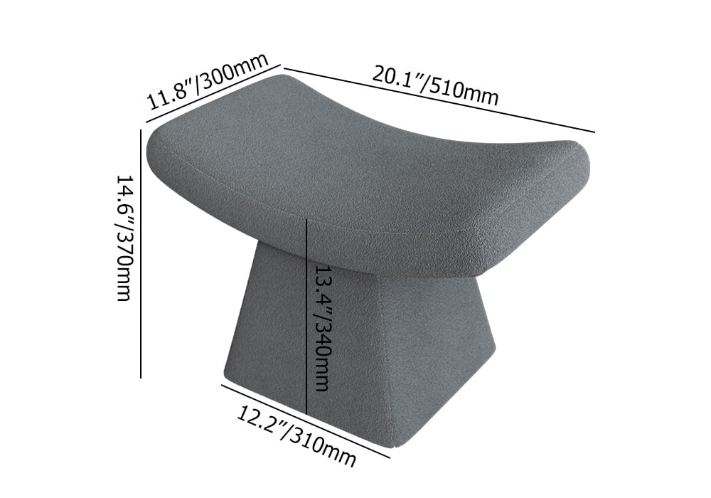 Boucle Curve Ottoman Unique Footstool weights dimensions image
