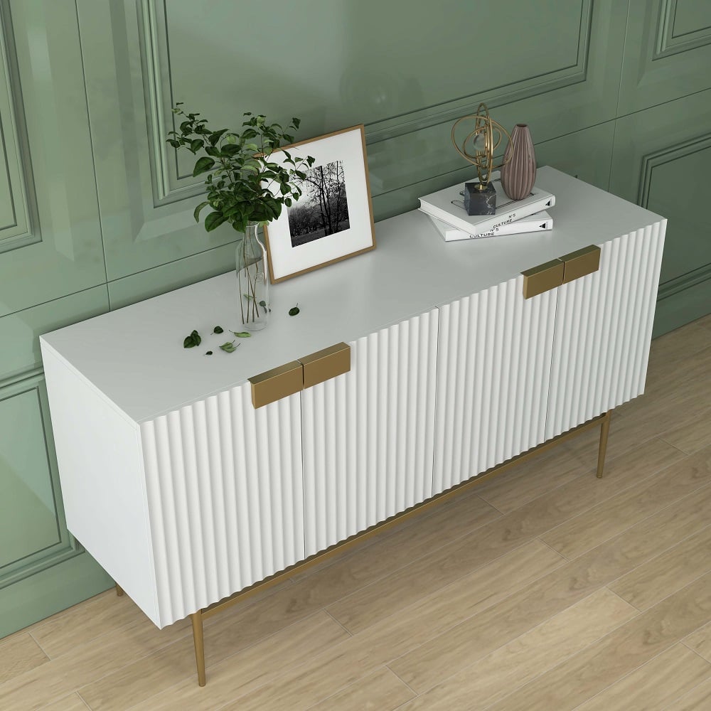 Questions and Answers for Twixer 59" White Sideboard Buffet with Doors Accent Cabinet with Storage 4 doors