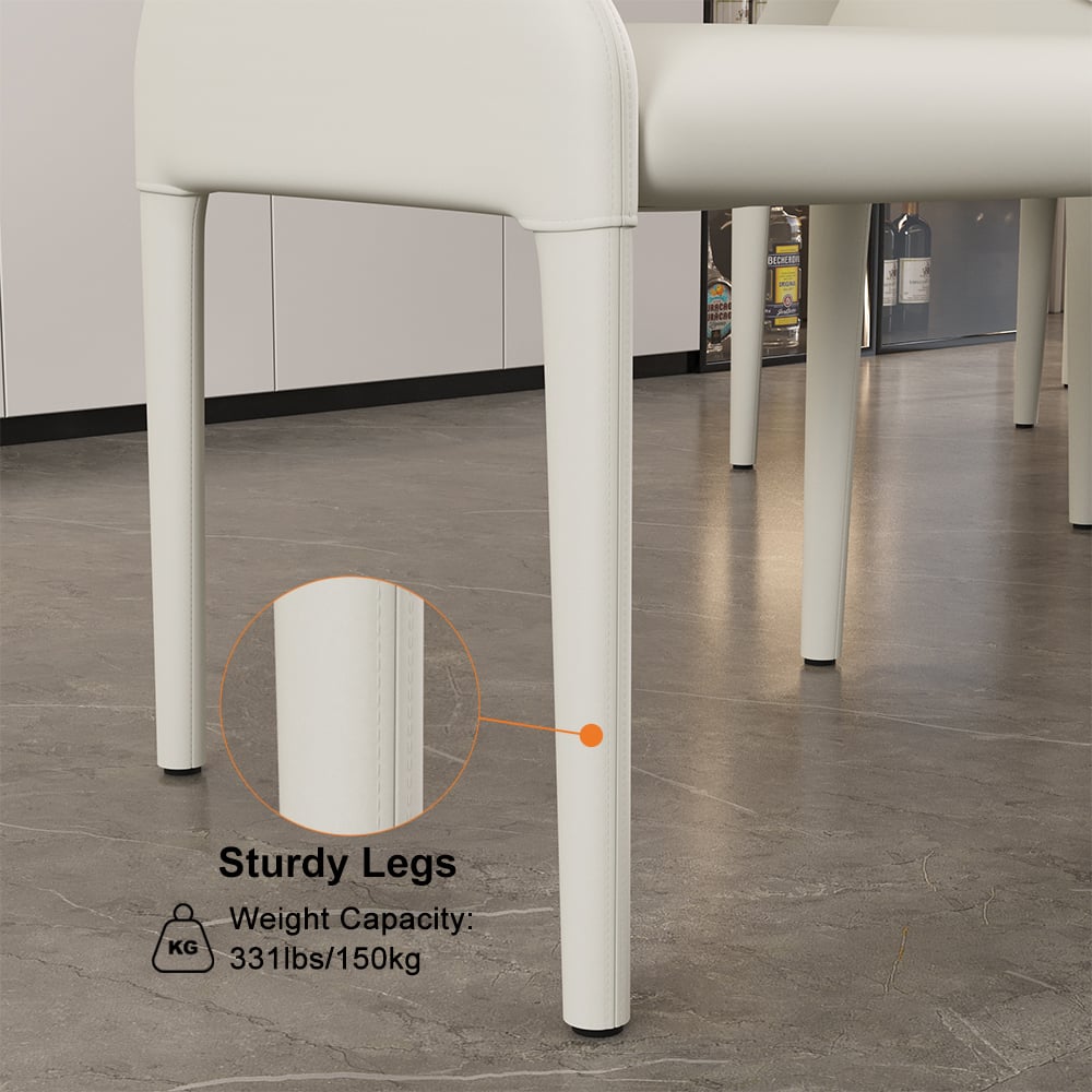 Customer Reviews for Modern White Faux Leather Dining Chair Open Back Dining Room Chairs (Set of 2)