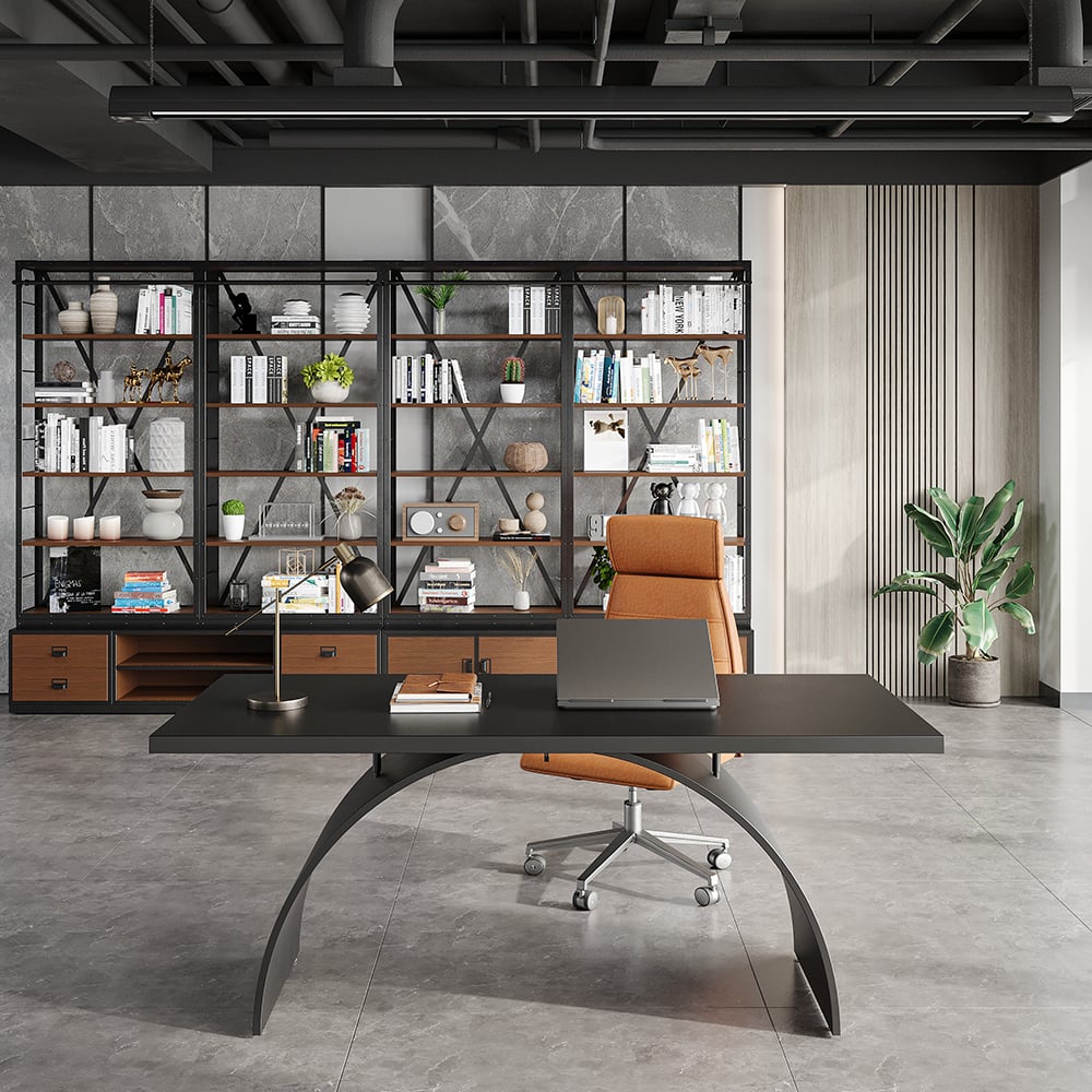 Questions and Answers for Industrial Black Rectangular Wood Metal Base Office Desk (1800mm)