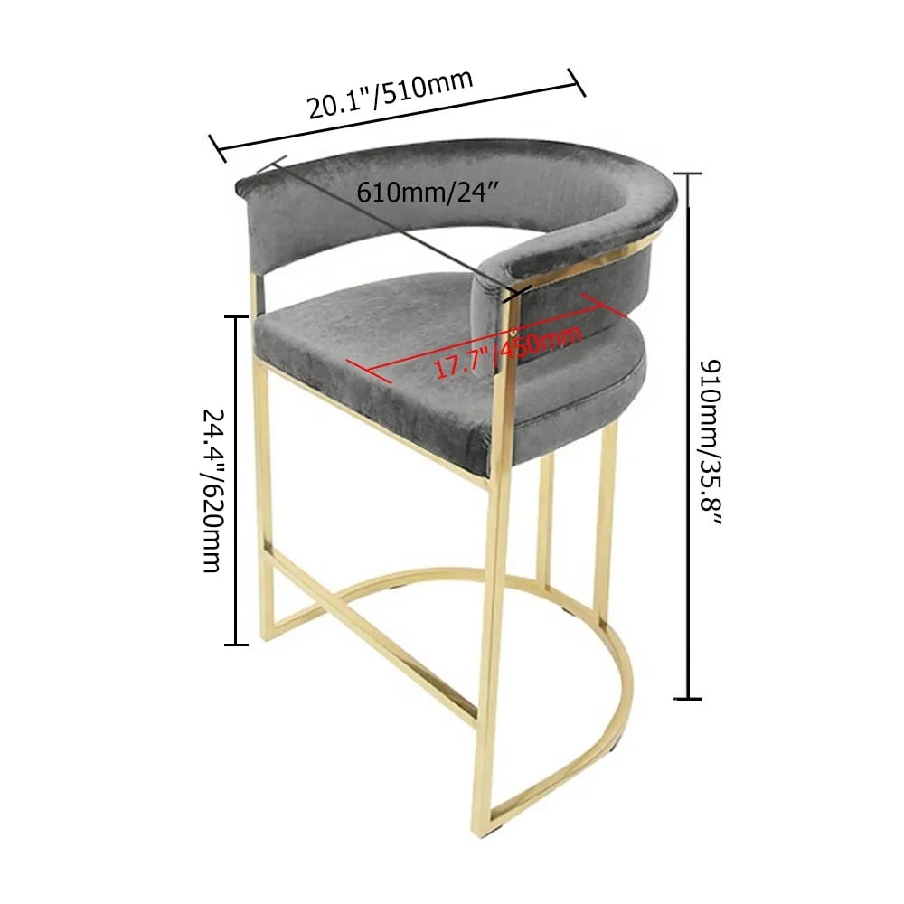 Domande e risposte per Poltrona singola imbottita in velluto grigio in oro
