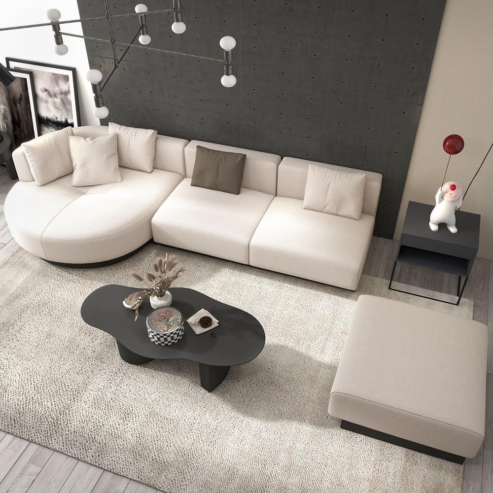 Customer Reviews for 3730mm L-Shaped Sectional Corner Modern Modular Sofa in Beige with Pillows & Black Legs